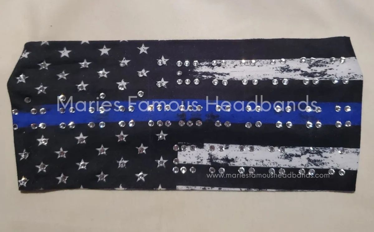 Marie's Thin Blue Line Handcrafted Headband