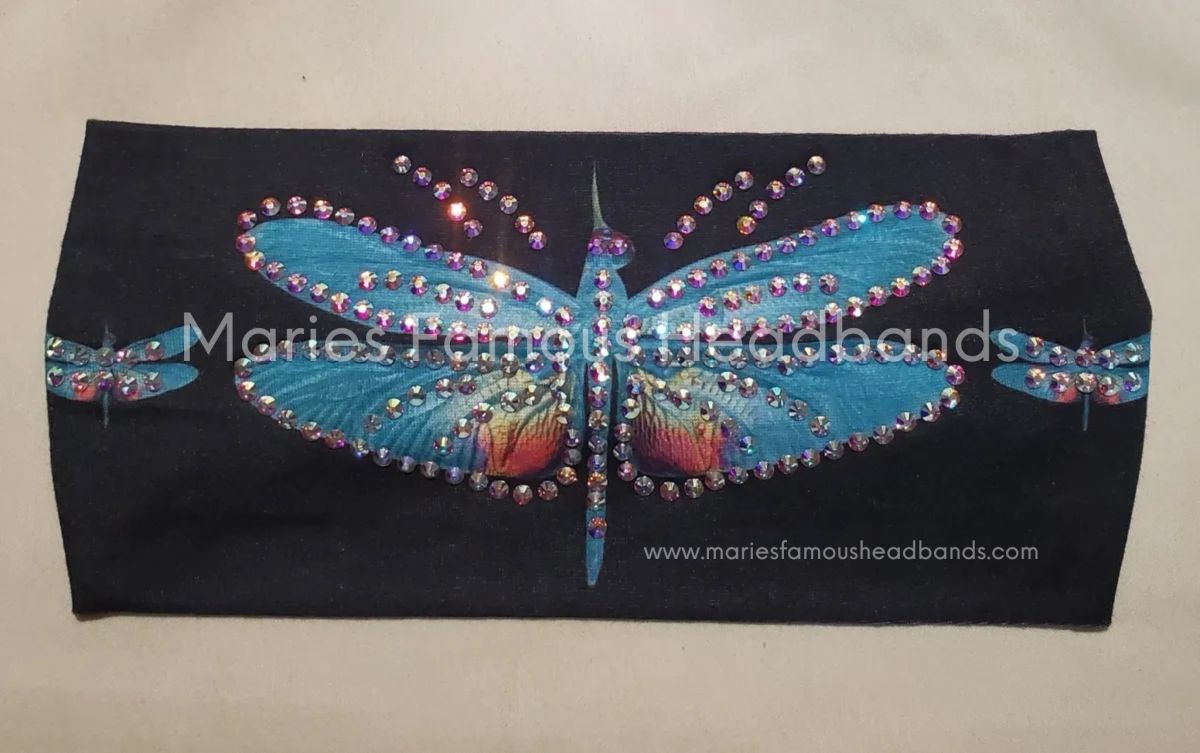 Marie's Dragonfly Teal Handcrafted Headband