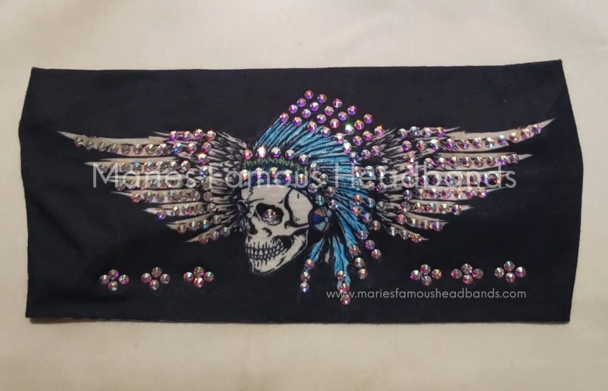 Marie's Indian Skulls with Wings Handcrafted Headband
