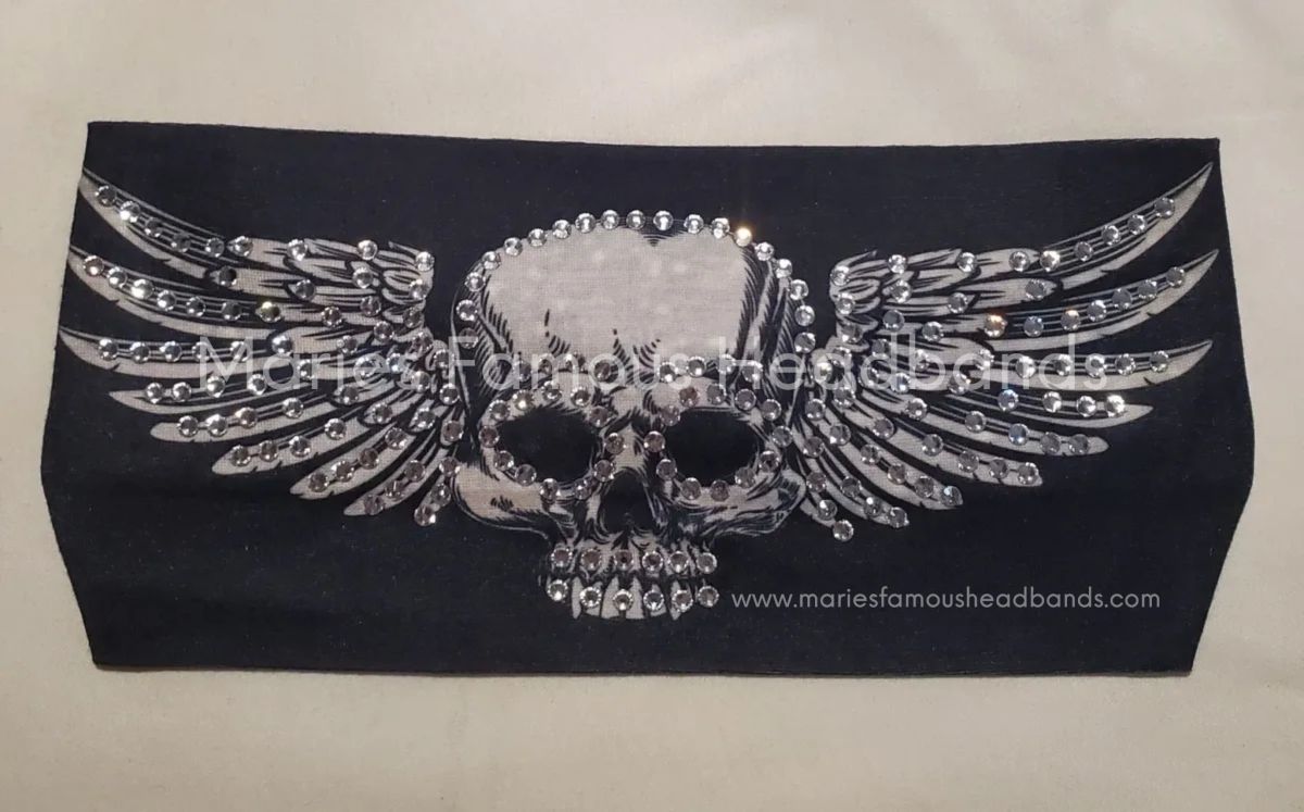 Marie's Skulls Head Wings Handcrafted Headband