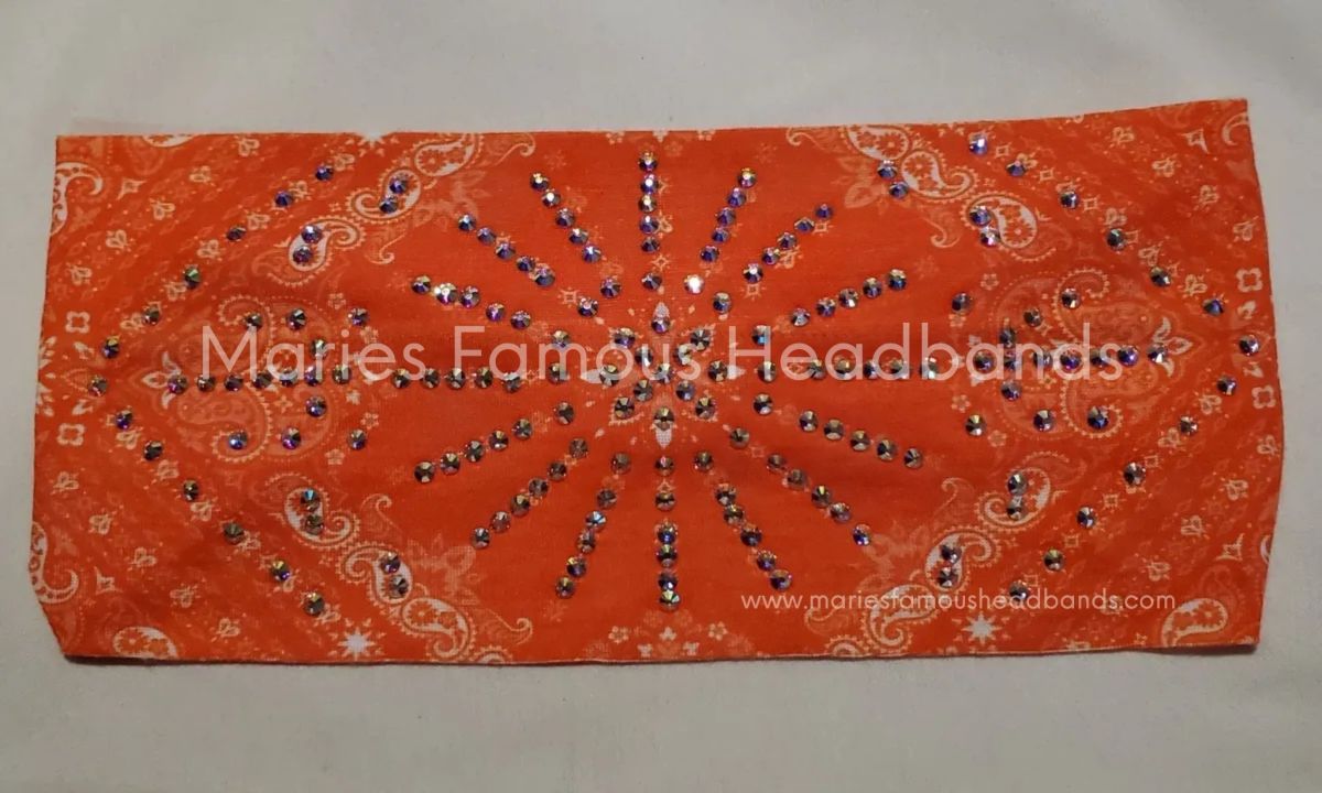 Marie's Orange Paisley Handcrafted Headband