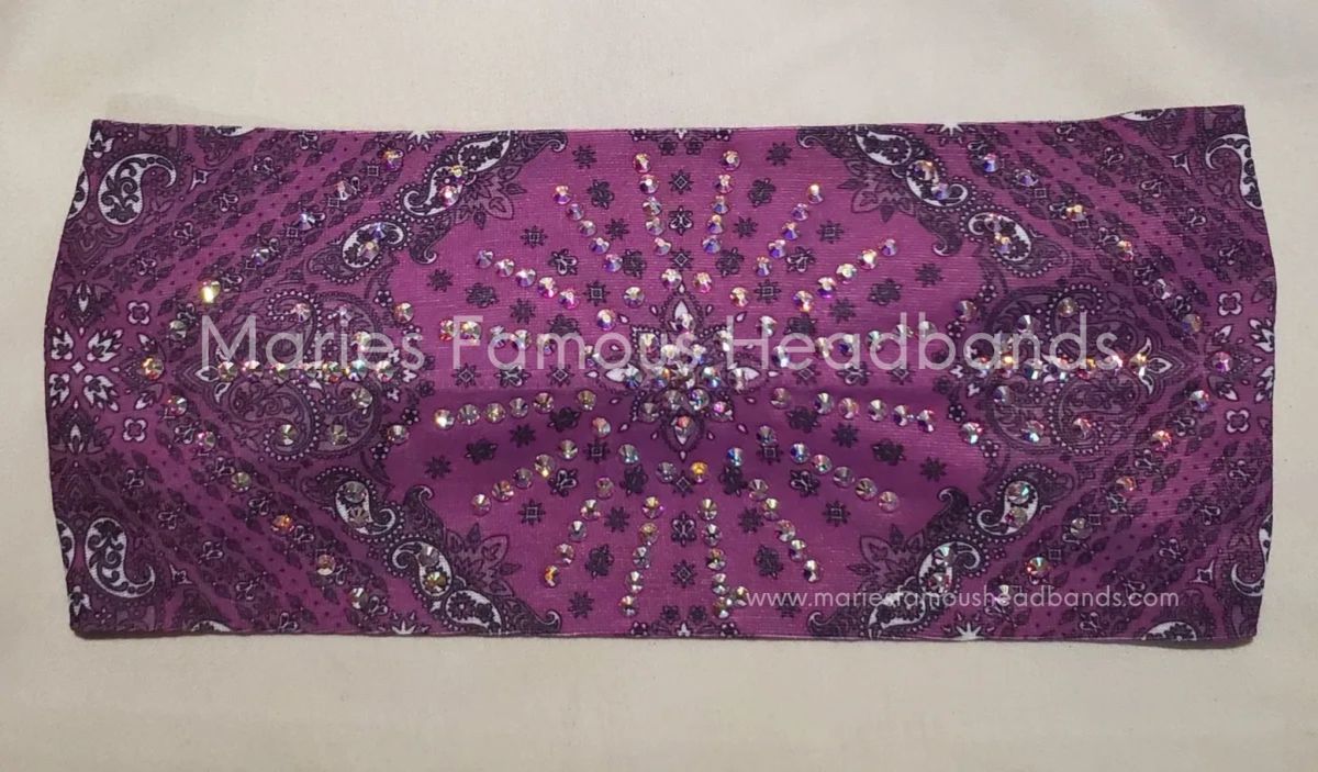 Marie's Violet Paisley Handcrafted Headband