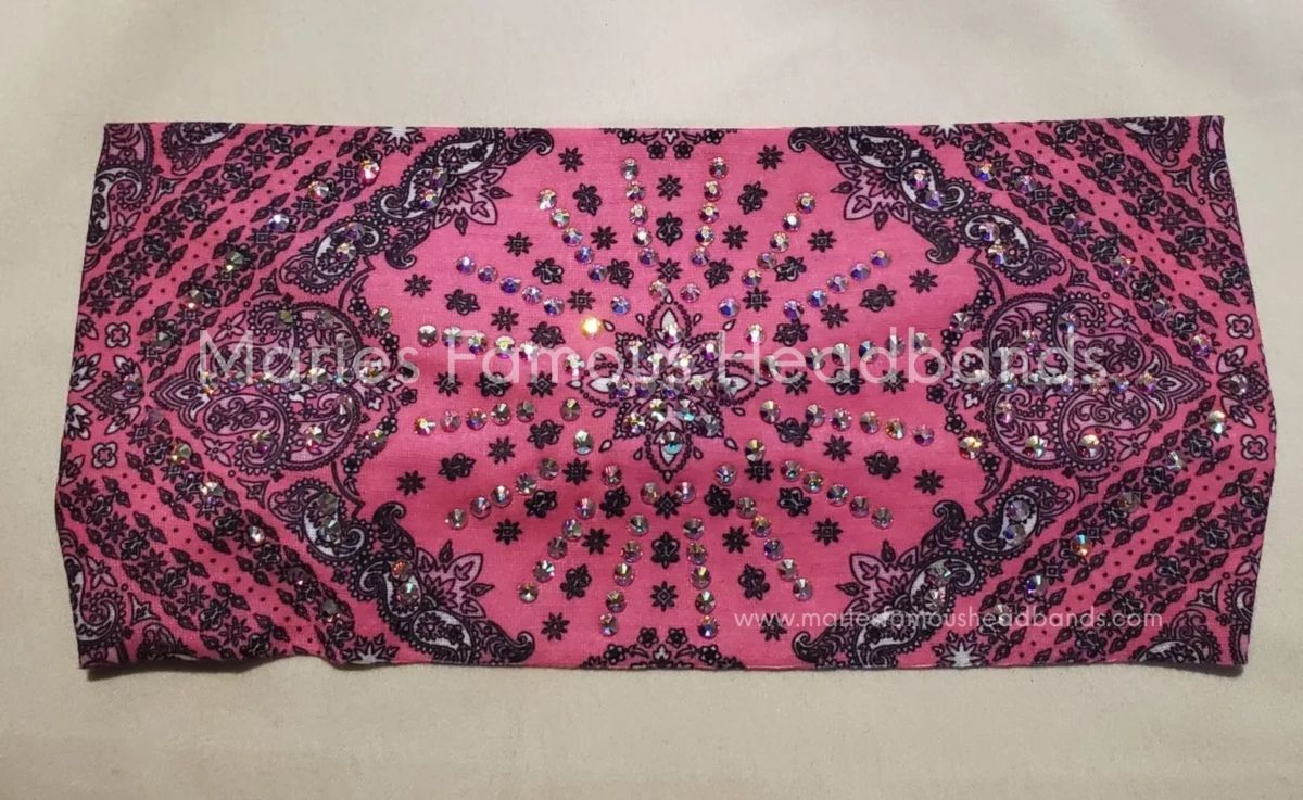 Marie's Pink Paisley Handcrafted Headband