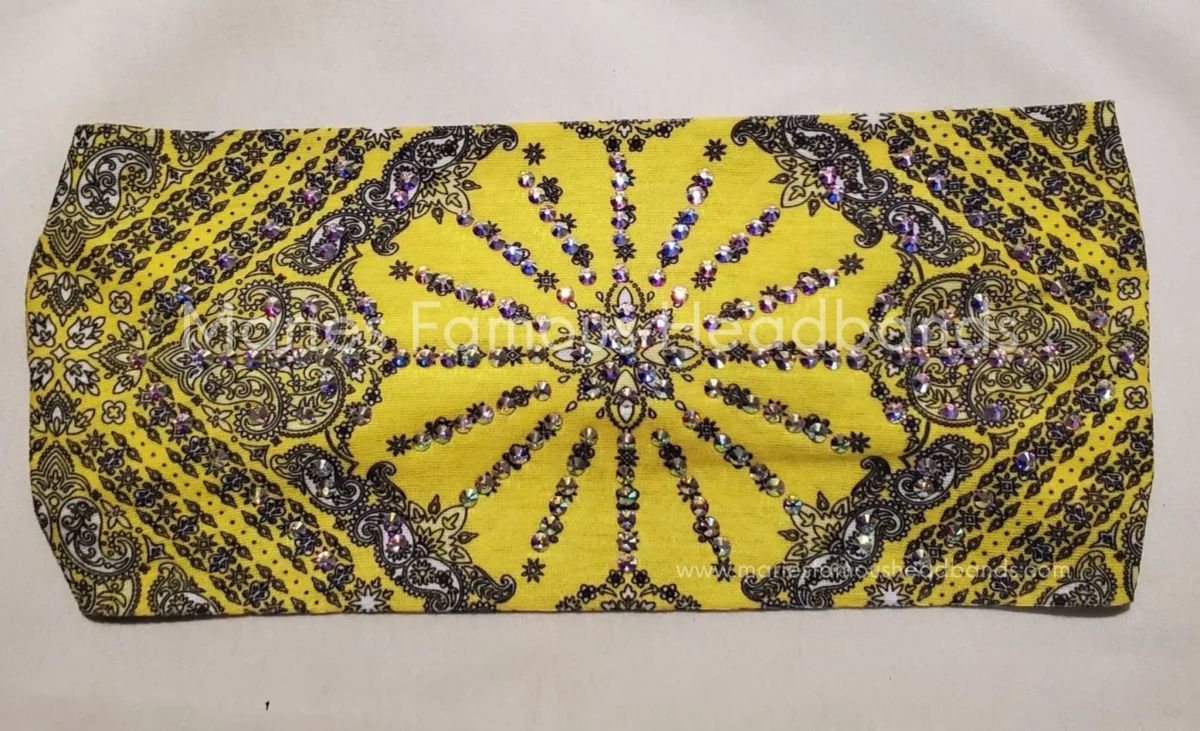 Marie's Paisley Yellow Handcrafted Headband