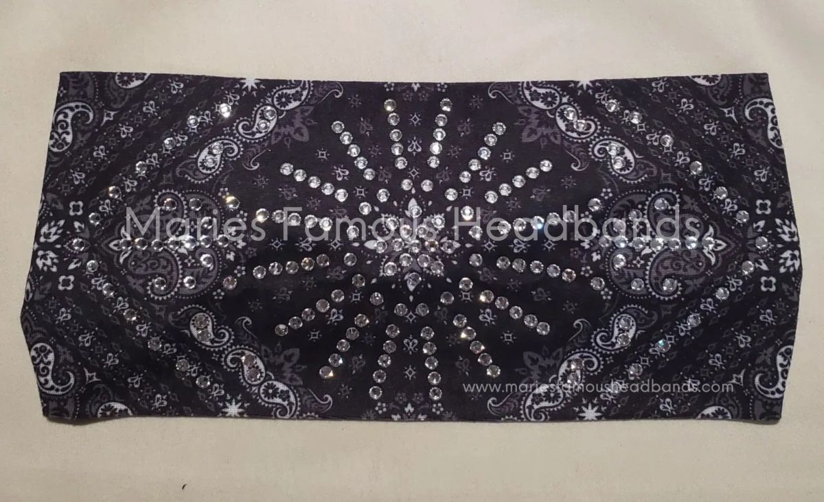 Marie's Paisley Black Handcrafted Headband