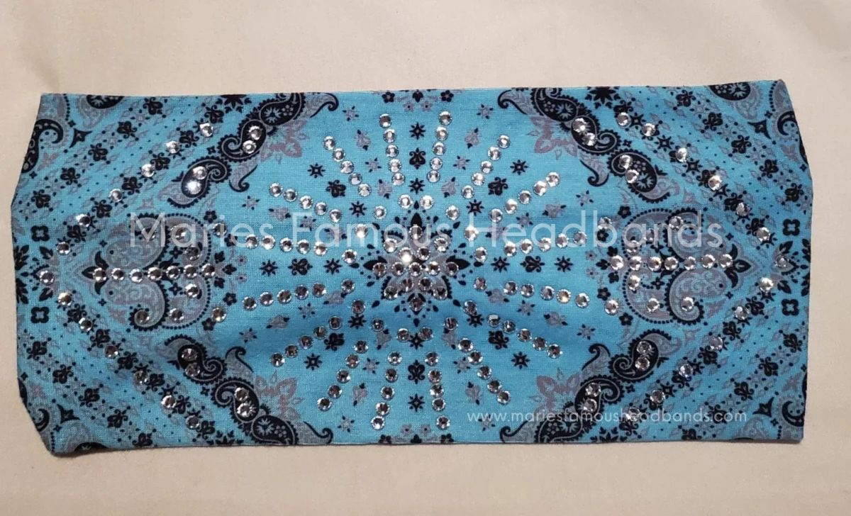 Marie's Paisley Teal Handcrafted Headband
