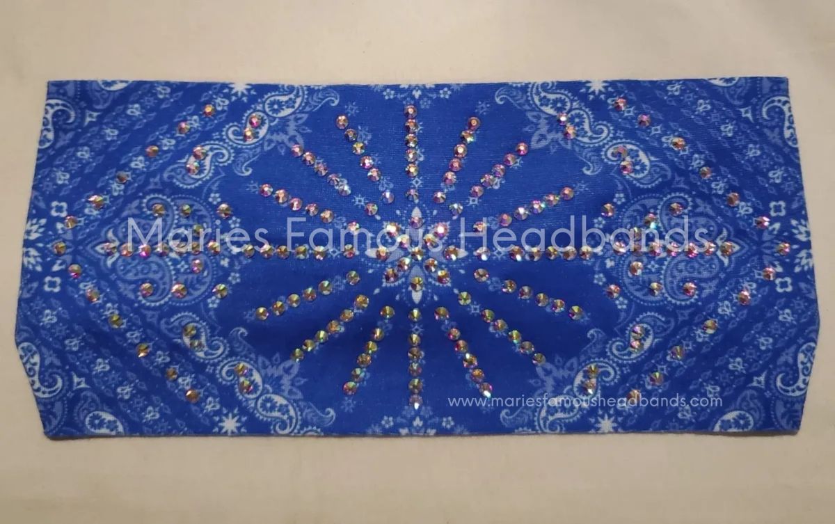 Marie's Paisley Blue Handcrafted Headband