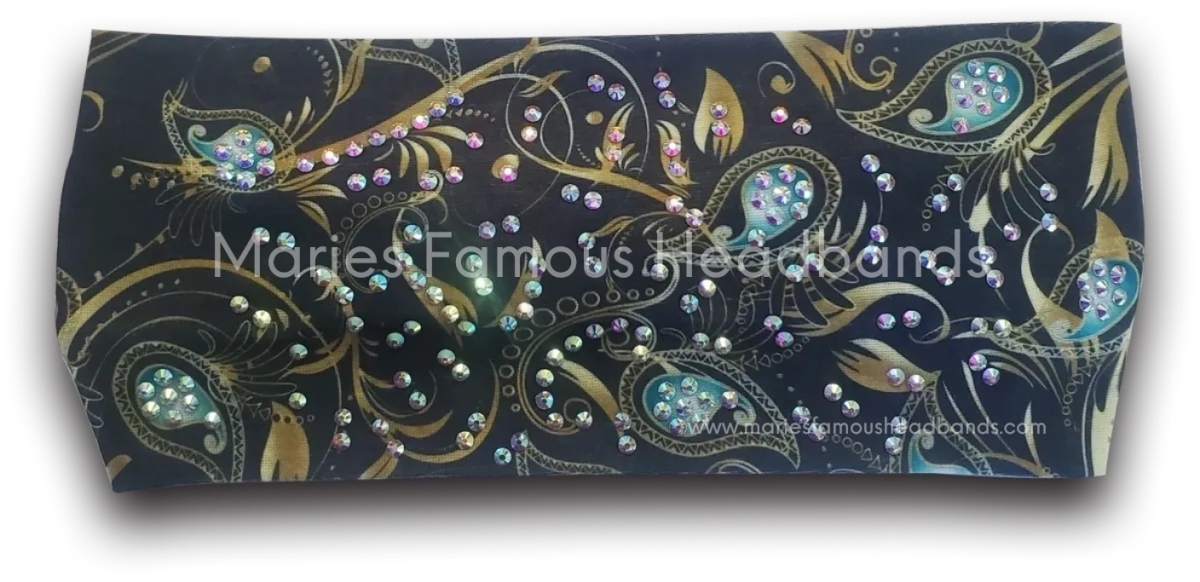 Marie's Gold Paisley Handcrafted Headband