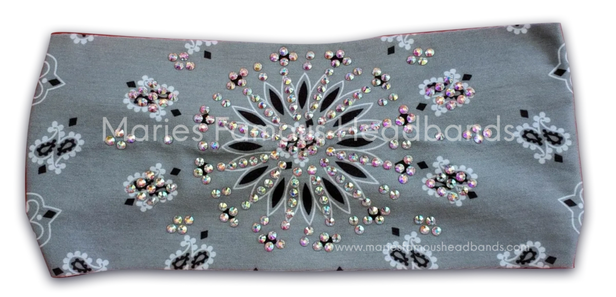 Marie's Starburst Gray Handcrafted Headband