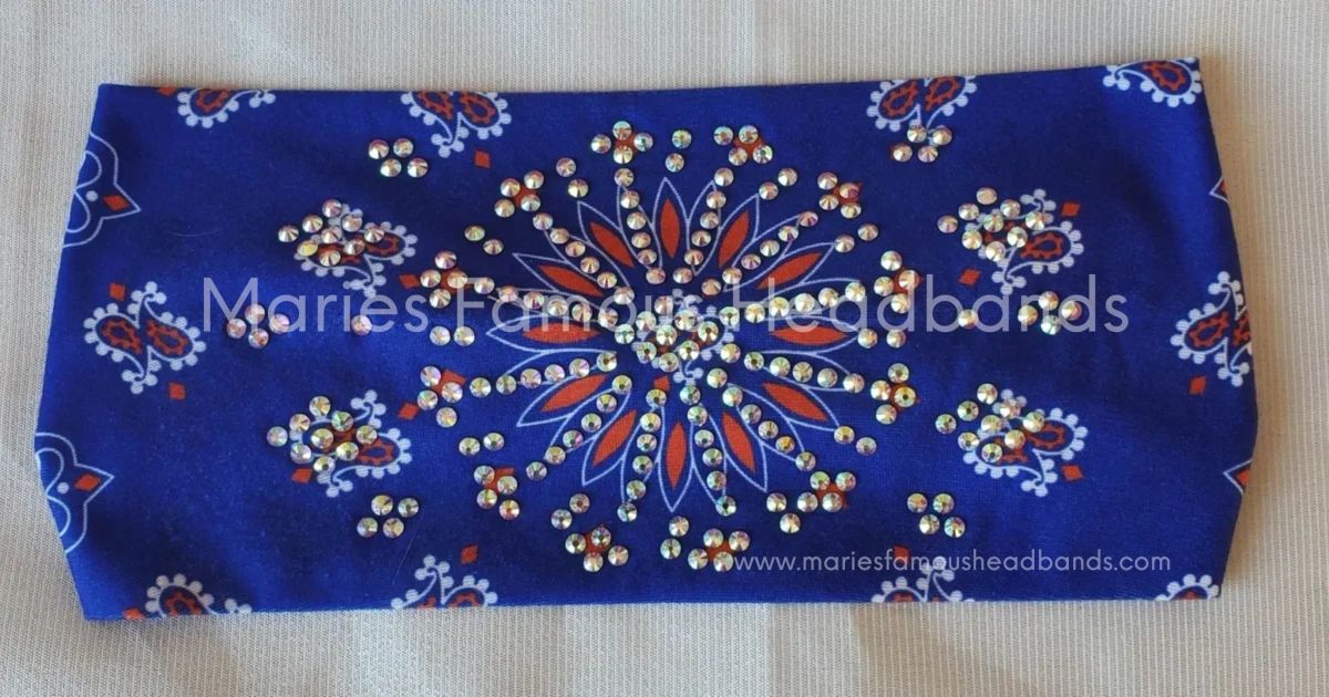 Marie's Starburst Blue & Red Handcrafted Headband