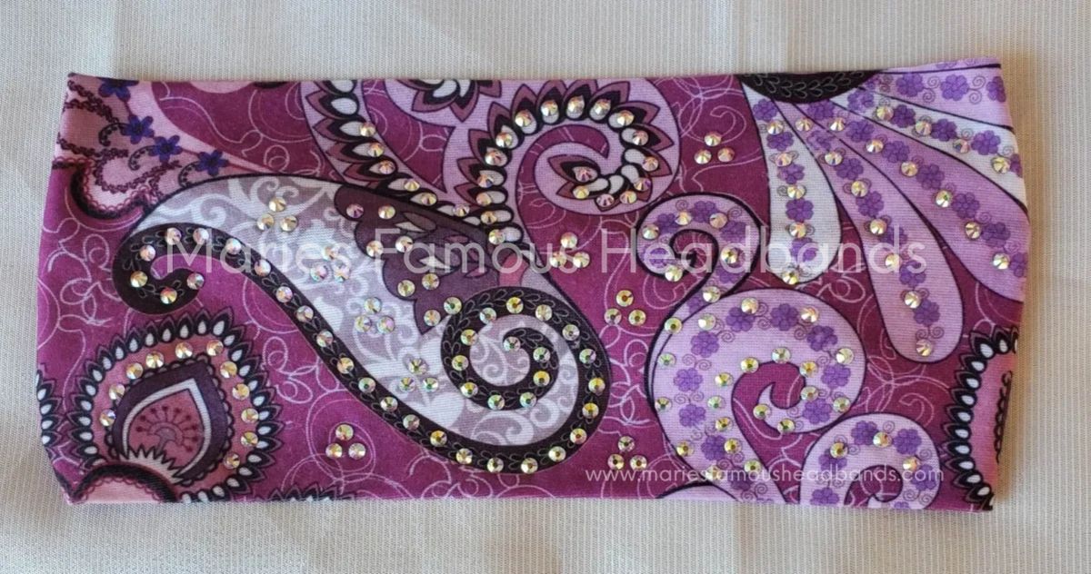 Marie's Burgundy Swirls Handcrafted Headband