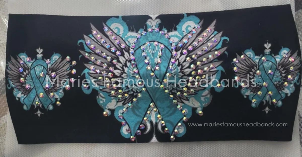 Marie's Teal Ribbons Handcrafted Headband