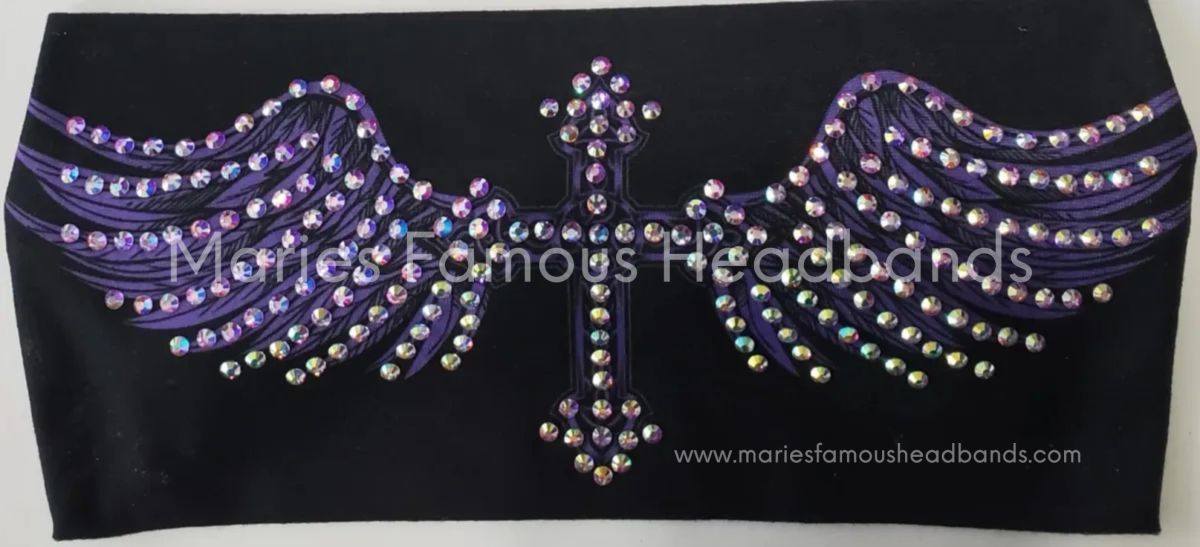 Marie's Angel Wings Purple AB Crystals Handcrafted Headband