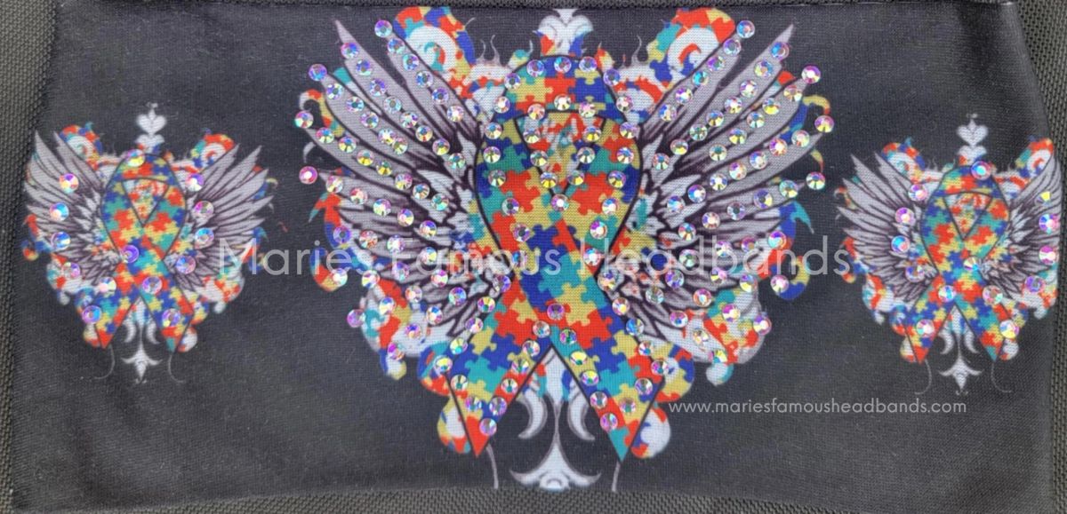 Marie's Autistic Ribbons Handcrafted Headband