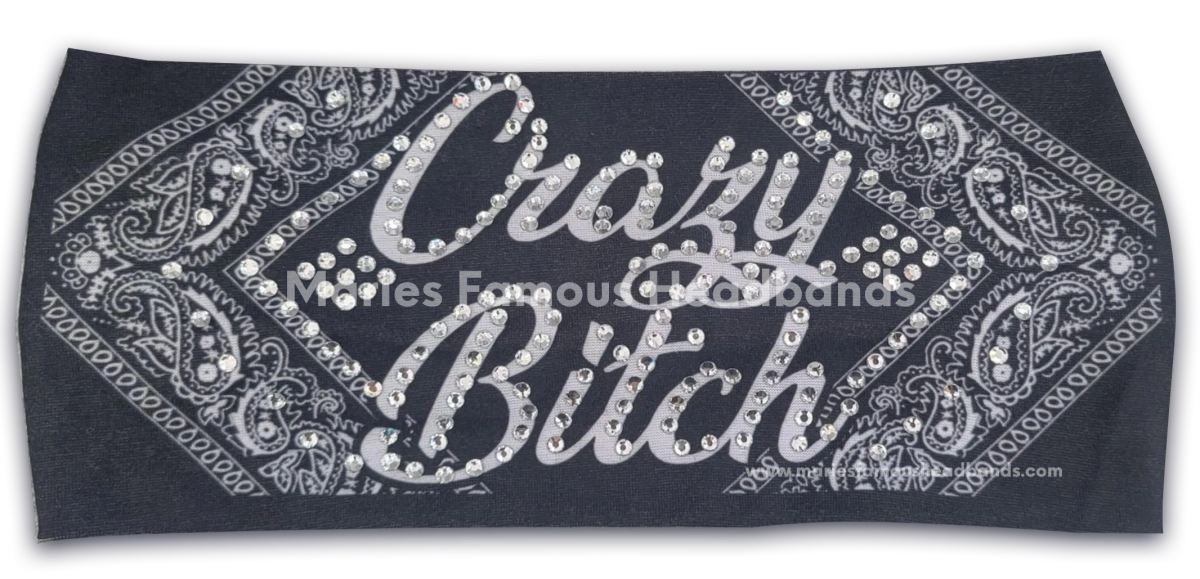 Marie's Paisley Crazy Bitch Handcrafted Headband