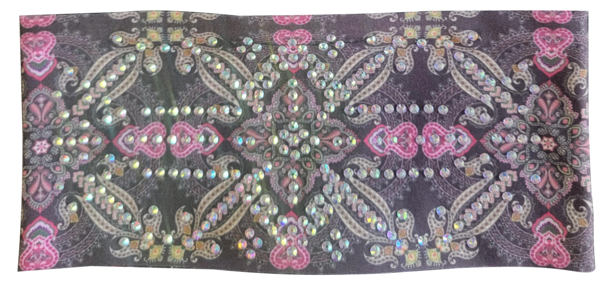 Marie's Brown Pink Medallion Handcrafted Headband