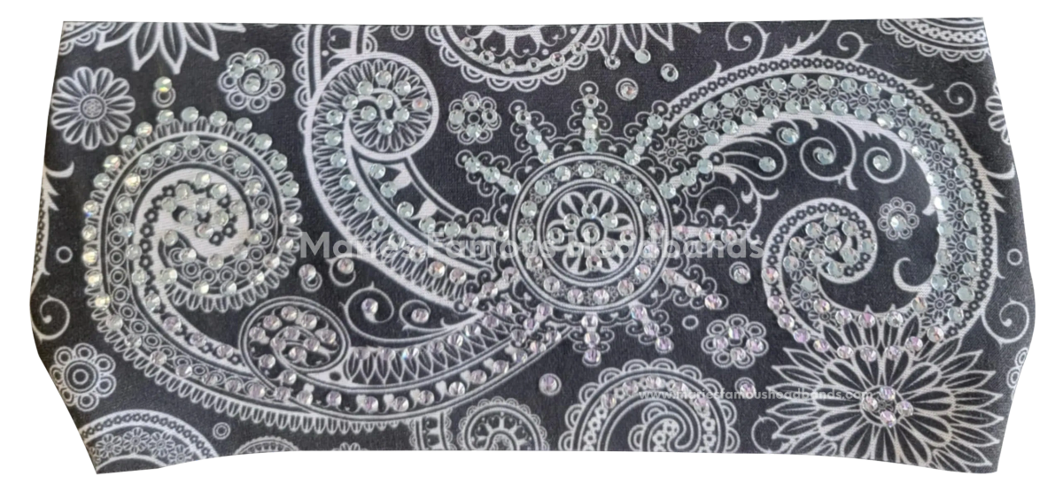 Marie's Star Swirls Black Handcrafted Headband