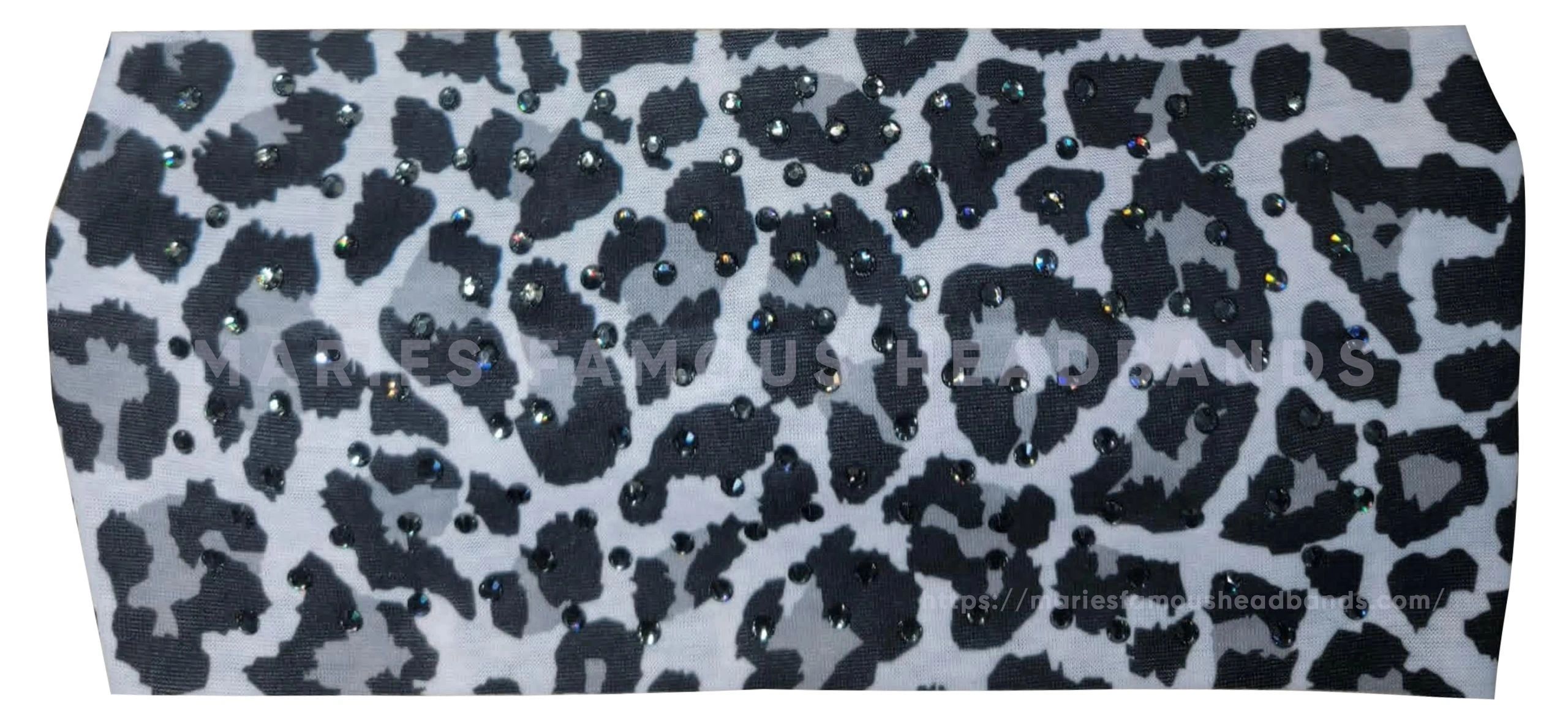 Marie's Leopard Gray Handcrafted Headband