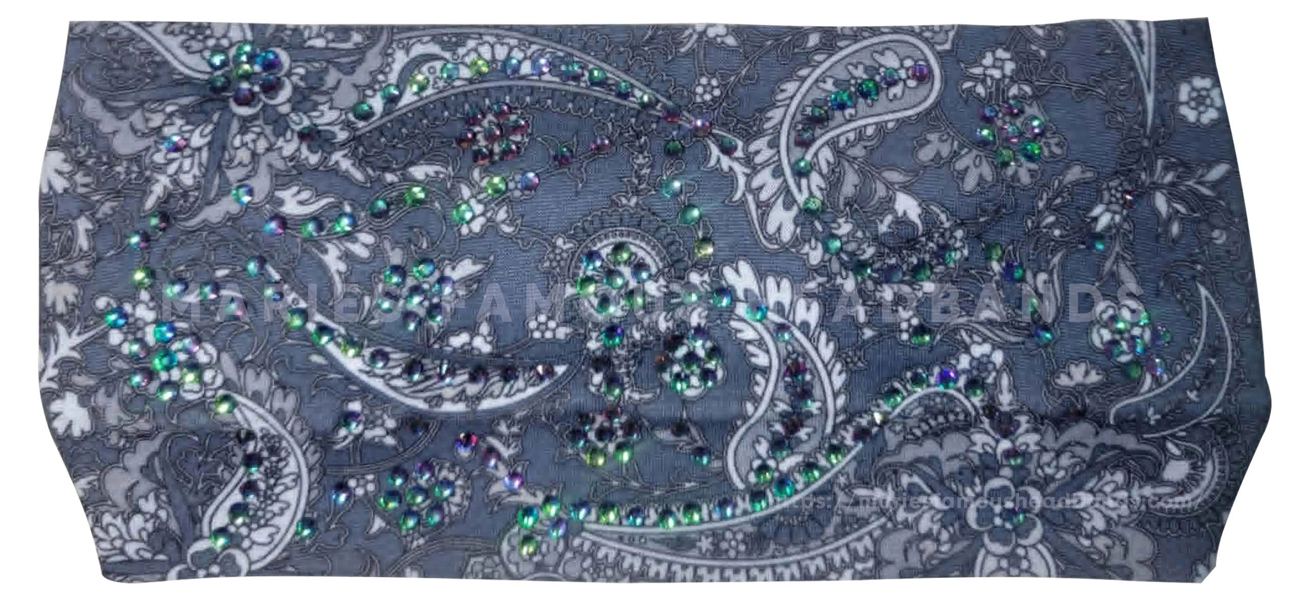 Marie's Gray Paisleys Handcrafted Headband
