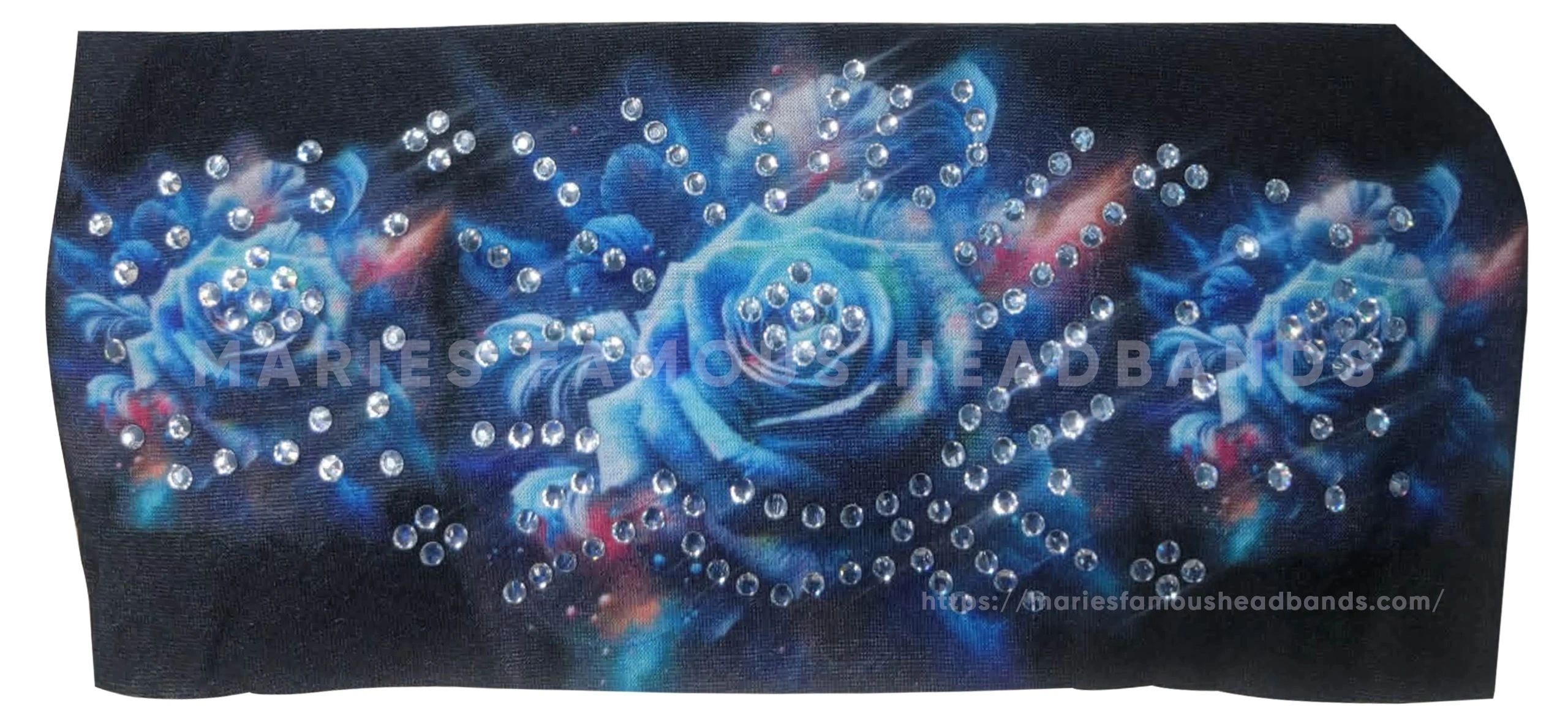Marie's Teal Roses Handcrafted Headband